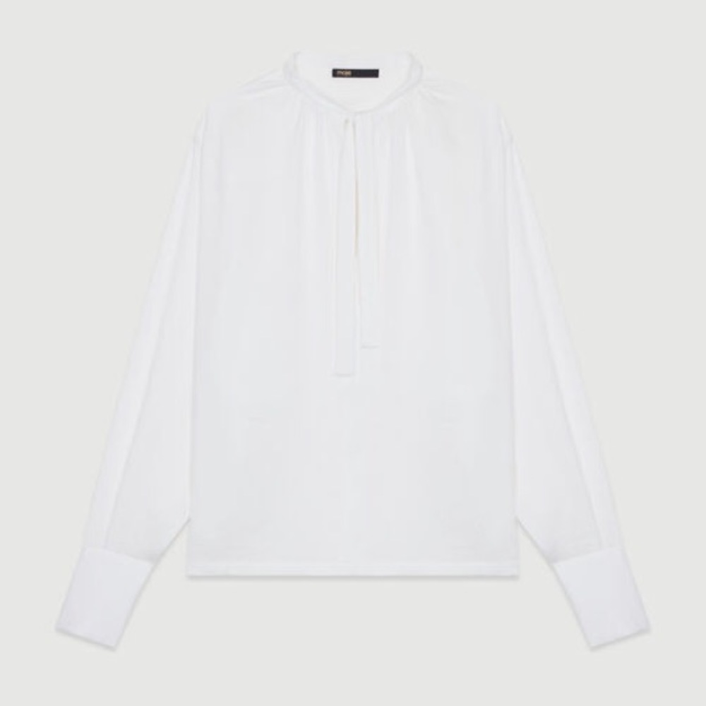 Maje White Silk Blouse